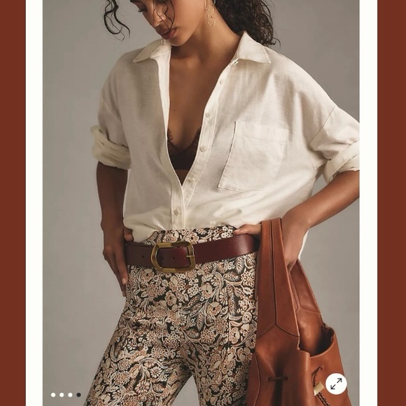 By Anthropologie Satin Flare Pants Size 16 - Picture 10 of 10